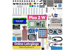 SunFounder Raspberry Pi Pico 2 W Ultimatives Starter Kit mit 110+ englischen Videokursen, Online-Tutorials, 96 Projekten (16 IoT), MicroPython, C++ (kompatibel mit Arduino IDE)