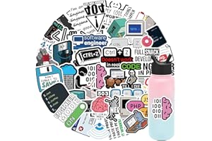 FANCICO Programmierer Aufkleberpaket 50 Stück für Wasserflaschen, Laptops, Autos, Skateboards, Herrenhöhlendekorationen