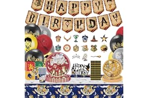 JRPRSC Wizard Party Geburtstags Deko: Partygeschirr Kindergeburtstag Set - 16 Gäste Wizard Partyzubehör - Magische Zauberer Geburtstagsdeko Kindergeburtstag