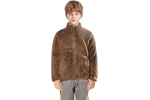 SOLOCOTE Giacca in Pile per Ragazze con Cerniera, Manica Lunga, Collo Alto, Giacca Bambini Autunno Inverno