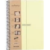 Meteksan Infinity Pastel Series, A4, 6-Theme (3 Squared, 3 Striped) 180 Leaf PP Spiral Notebook with Cover, Yellow