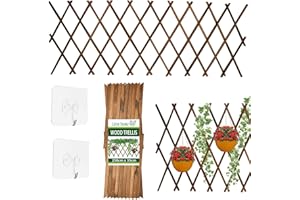 Green Thumbz Traliccio per Rampicanti con Ganci - (250cm x 35cm) Graticcio per Piante Rampicanti In Legno - Traliccio Estensibile, Grata per Piante Rampicanti, Traliccio per Piante Rampicanti