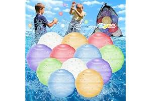 LOVEXIU 12 Stück Wasserbomben Wiederverwendbar Magnetisch,Wasserballons Selbstschließend,Wasserbomben Magnetisch für Kinder und Erwachsene,Wasserspielzeug für Wasserpark Geeignet,Party,Pool,1 Mesh Bag