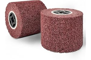 GEOGIEEW Rouleau abrasif brosse grain 80 | Rouleau abrasif efficace en corindon marron | Manchons abrasifs pour rouleau abrasif et ponceuse – Idéal pour le meulage, le mat et le satin