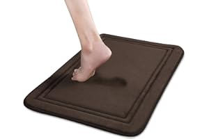 ITSOFT Tappetino Memory Foam Bagno Antiscivolo - Memory Foam Tappeto da Bagno per Cucina Lavabile, Assorbente & Senza Formaldeide (Marrone Cioccolato, 61x41 cm)