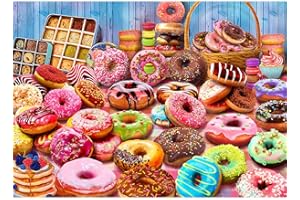 HUADADA Jigsaw Puzzles 1000 Pieces for Adults Donuts Dessert 1000 Piece Jigsaw Puzzles Family Activity Jigsaw Puzzles Educational Games(27.6"x 19.7")