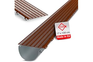 INEFA 100cm Bac à Feuilles Grille Ø100-160mm Marron Protection Gouttières