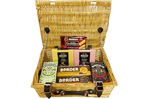 FINE FOOD STORE Traditional Tea and Biscuits Gift Food Hamper in a Luxury Wicker Basket - Gift ideas for Mum, Mothers Day, Birthday, Anniversary, Dad, Fathers Day, Corporate, Business gifts