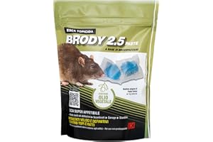 Kollant Brody 2.5 Paste Blu - 150g. Veleno per Topi Professionale in Bustine di Pasta Fresca a Base di Brodifacoum. Esche per Topi ad Uso Interno ed Esterno. Aroma Olio Vegetale.