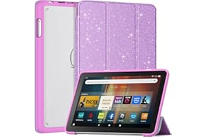 Amazon Fire HD 8 Tablet Case (12th/10th Gen, 2024/2022/2020), Not fit iPad TCL, Mansiruyi Slim Light Smart Trifold Stand PU Lether Cover for Fire HD 8 Kids & Kids Pro Tablet, Auto Sleep/Wake - Purple