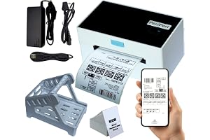 PeriPeri S1 4x6 USB+BT Direct Thermal Label, Barcode Printer with Stand Support All Label Sizes, Copatible with Mobile & Computer 161mm/s Printing Speed (1Year Warranty)