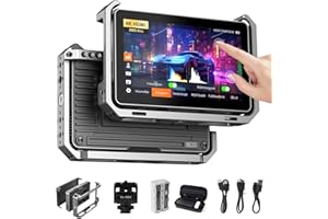 VILTROX DC-X2 2000 Nit Kit monitor da campo video con gabbia, 6 pollici monitor da touchscreen 4K HDMI DSLR con paraluce, batteria, messa a fuoco HD 1920X1080, Lut 3D, forma d'onda completa RGB