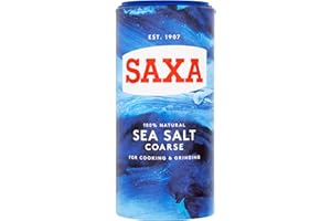 Saxa Sea Salt Coarse for Cooking & Grinding, 350 g Drum (Pack of 1)