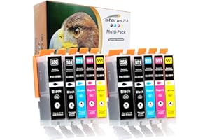 STARLET24 Zestaw 10 wkładów do drukarek D&C kompatybilne z Canon PGI- 550 CLI-551 PIXMA iP-7200 iP-7250 iP-8750 iX-6850 MG-5450 MG-550 MG-5650 MG-565 MG-655 MG-65 MG-65 MG-65 MG-65 MG-65 MG-65 MG-65 MG-65350 MG. -6450 MG-6650 MG-7100 MG-7150 MG-7550 MX-725 MX-925