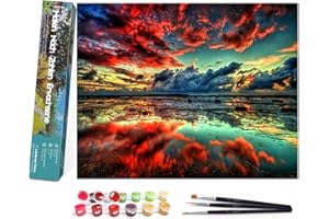 Bougimal Pintar por Numeros Adultos, DIY Pintura por números con Pinceles y Pinturas Decoraciones para el Hogar sin Marco de 40 X 50 cm