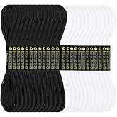 Romon Embroidery Threads, Threads Cross Stitch Tools Black and White, Threads for Making Bracelets, Bracelet Threads, Embroid
