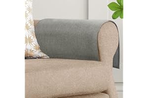 Joywell Armchair Covers for Arms Armrest Cover for Sofa Armchair Slipcover for Living Room Couch Loveseat Sofa Linen Chair Arm Cover Sofa Armrest Protector, Set of 2, Light Grey