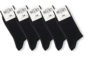 MAT AND VIC'S Mat & Vic’s Calcetines Clásicos de Vestir para Hombre y Mujer, Algodón, Certificado Oeko-Tex 100, cómodos, negro o multicolora (5 o 10 pares)