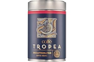 CAFFE TROPEA Caffè Tropea Roasted Swiss Water Decaf Coffee Beans - Medium Roast Whole Coffee Beans - Smooth and Sweet Decaffeinated Coffee Beans - 227 g Tin Arabica Coffee Beans