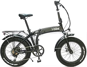 i-Bike Fold Pro ITA99, Bicicletta elettrica ripiegabile con ruote fat  Unisex adulto, Nero, 44 cm : Sport e tempo libero