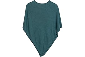 styleBREAKER Morbido Poncho in Maglia fine in Tinta Unita, Girocollo, Donna 08010042