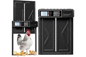 Shikha Extra Large Automatic Chicken Coop Door, Battery Powered Chicken Door with Timer & Manual Control, LED Screen, Anti-Pinch & Low Battery Reminder, IPX45 Aluminum Auto Electric Chicken Flap