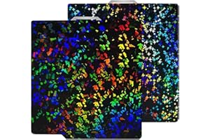 HIKUDIY 257 x 257 mm PEF + PEY piastra di costruzione per Bambu Lab A1/X1C/X1/X1E/P1P/P1S, coriandoli arcobaleno PEF + Galaxy PEY piastra in acciaio a molla per stampante 3D Bambu Labs