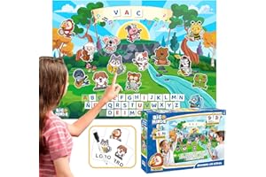 PARTY TOWN Big Minds - Descubre las Letras | Juego Montessori 4 años | Juego de letras y animales para aprender a leer | Juegos educativos niños 4 años | Panel de Fieltro Abecedario para niños y guía educativa