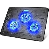 TECKNET 12"-17" Quiet Laptop Cooler Cooling Pad Stand With 3 USB Powered Fans, 1200 RPM, Light Weight & Ultra-Slim Design