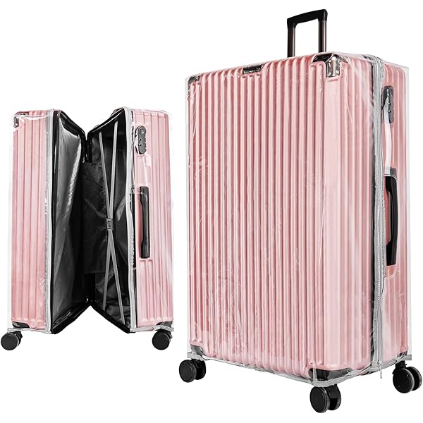 TVMALL Transparante bagagehoes PVC stof- en waterdicht - personaliseerbaar - Klassieke beschermhoes - geschikt voor 46 - 76 cm koffer, Transparant, 20 inch