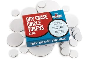 52 återanvändbara Dry Erase Board Game Tokens för RPG, bordsspel | Spåra karaktärer, monster och statuseffekter med 52 återanvändbara dry erase-tokens för bordsspel