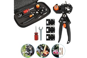 Ballery Jardín Injerto Kit, Profesional Podadora Cortar Tijeras Jardinería Herramienta de Injertar con 3 Cuchillas Corte de Forma V/U/Ω para Injertos Planta Árboles Frutales Ramas Bonsai