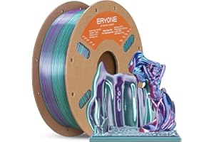 ERYONE HS Silk Quadruple Color PLA Filament for 3D Printer 1.75mm +/- 0.03mm, Hyper Speed Coextrusion Filament PLA Shiny 1kg, Aurora Dream (Teal Green & Violet & Electric Pink & Indigo)