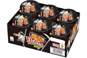 GENERIC Bulldak Hot Chicken Flavour Ramen Cup – Black – 70g x 6 | Korean Spicy Instant Noodles | Halal | Cup Noodle Multipack