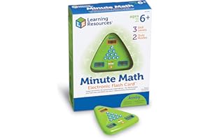 Learning Resources Minute Math Electronic Flash Card, Ages 6+, Maths Travel Game, Fast-Paced Mental Arithmetic Toy with 3 Difficulty Levels, Gifts For Kids