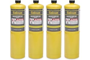 LAVATAP Salvus Map HTi Mapp Gas for Blowtorch Plumbing Blow Torch Bottle for Plumbers Soldering Mechanics Burns Hotter Than Propane (4)