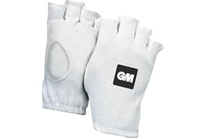 Gunn & Moore GM bawełniane rękawiczki do krykieta bez palców, męskie, białe, jedna para
