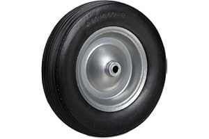 Relaxdays Wheelbarrow Wheel 4.80 4.00-8, Solid Rubber, Steel Rim, Flat-Free Spare Tire, 100kg Capacity, Black-Grey 10022851_957