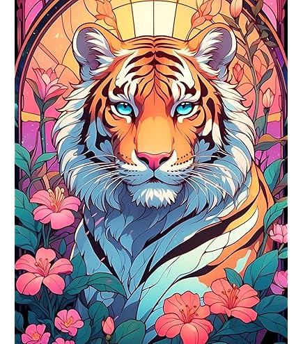 Famille Tigre Diamond Painting Kit Pour Adulte, Diy 5D Strass Kit