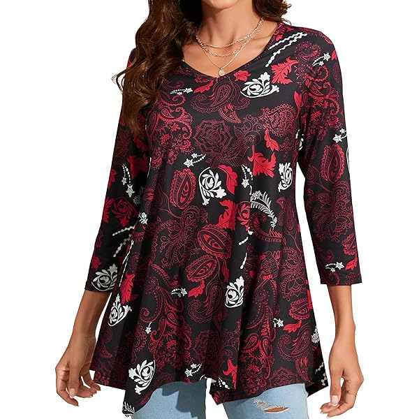 QIXING Womens lange mouw/korte mouw blouses casual V-hals Johnny kraag