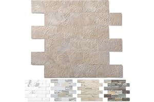 OYASIMI 10 Blatt abziehen und aufkleben Stein Backsplash, Fliesen zum Aufkleben für Backsplash-Küche, Badezimmer, Kamin (30.5 x 30.5cm, Black)