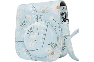 Futerał ochronny i transportowy ZUIKAKU kompatybilny z Fujifilm Instax Mini 11/9/8/8+ Instant Photos z kieszenią na akcesoria i regulowanymi paskami na ramię. (Chryzantema)