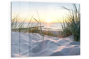 DEQORI Küchenrückwand Glas | Motiv Ostsee Sonnenuntergang | 80x60 cm | Bad- oder Herd-Rückwand | Herdblende Spritzschutz für Küche & Badezimmer | Moderne Deko für Fliesenspiegel