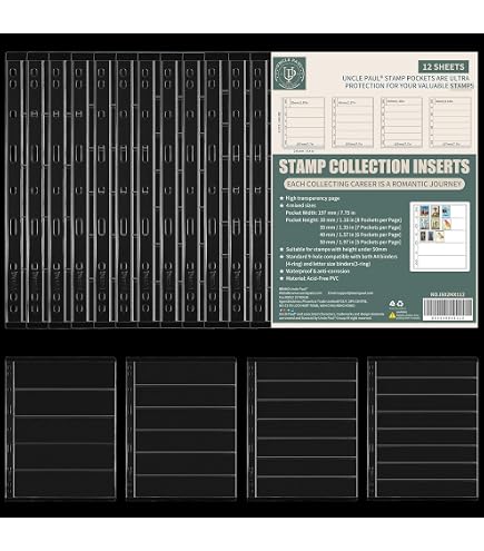 Inserts pour collection de timbres Album de collection de timbres 12 12 Feuilles (24 Pages) 4 tailles mixtes (2/4/6/8 pochettes) - Beaux-Arts et Loisirs créatifs Inserts pour collection de timbres Album de collection de timbres 12 12 Feuilles (24 Pages) 4 tailles mixtes (2/4/6/8 pochettes) - Beaux-Arts et Loisirs créatifs