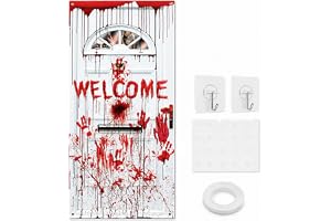 ROEOWENE Halloween-dörrdekoration, 180 x 100 cm, dörrgardin för utomhusbruk | XXL 300D skräckskydd för hem entré och väggdekor halloweenfest häxa vampyr tillbehör trappor