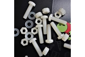 CATERPILLAR RED 50 x têtes plates en nylon, vis de machine en plastique pour traverse, M5 x 20mm, boulons, écrous et rondelles