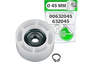 Rodillo Tensor de Correa de la Secadora con Código Original 00632045 632045 para Bosch para Balay para Constructa para Gaggenau para Neff para Siemens - Garantía de 5 Años - ONIX TECH