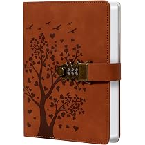 Carnet De Notes A5 En Cuir Verrouillable Avec Serrure à Combinaison - Papier Ligné 100 Feuilles - Cadeau Vintage Adolescent