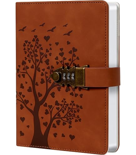 Journal Intime Avec Cadenas - Format A5 - 224 Pages Numérotées - Style Vintage Solaire - Homme/Femme