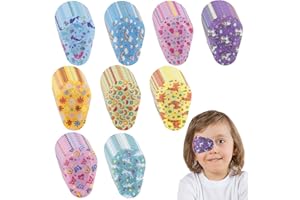 GATPHY 90Pcs Pansements Oculaires Cache Oeil Adhesif Enfant 9 Style Dessin Animé Patch Adhésif Yeux en Coton Respirant pour Ombre Habiller Fille Garçon (A)
